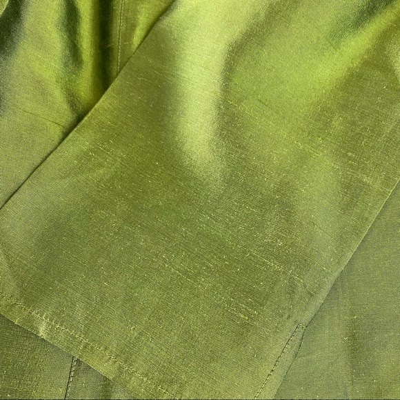 SilkLand Womens Green Shirt Size 4P Petite 3/4 Sleeve 100%Silk Blouse Tie/button - Picture 16 of 16